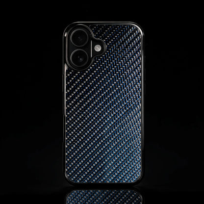 RyderCases Blue Classic real carbon fiber case for iPhone 17 and 16