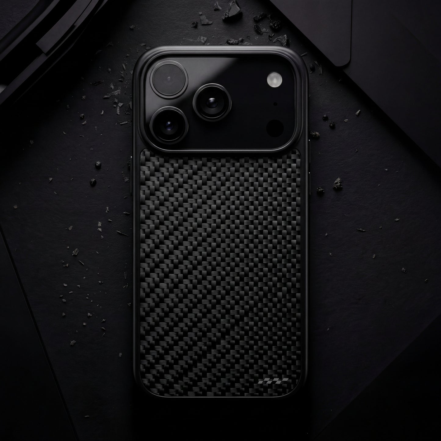 Rydercases real carbon fiber iPhone 17 Pro and Pro Max case front view variant image