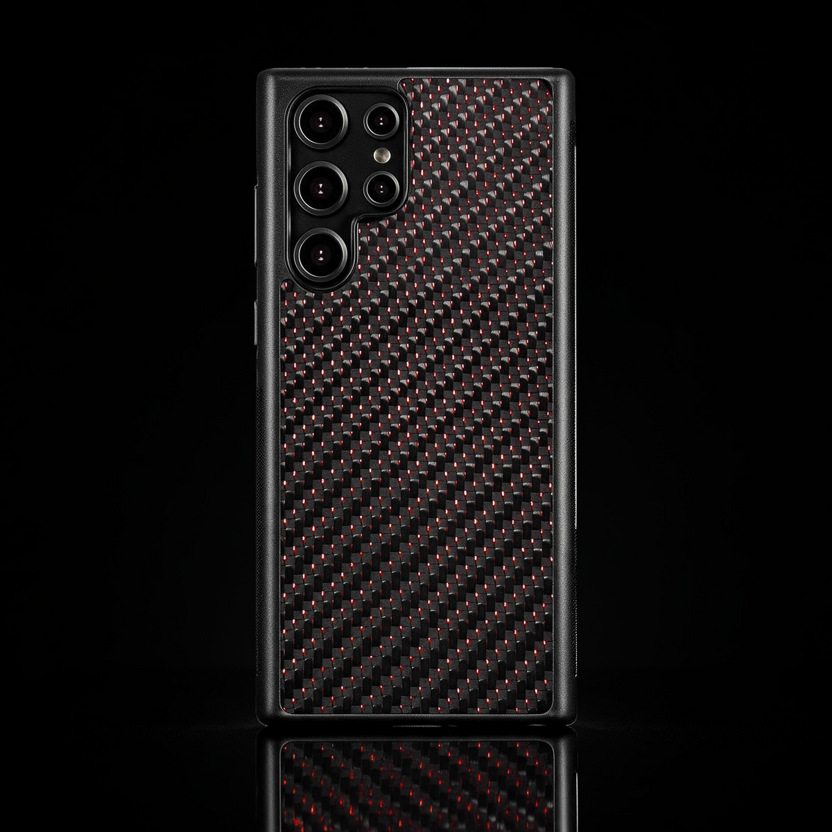 RyderCases Red Classic real carbon fiber case for Samsung