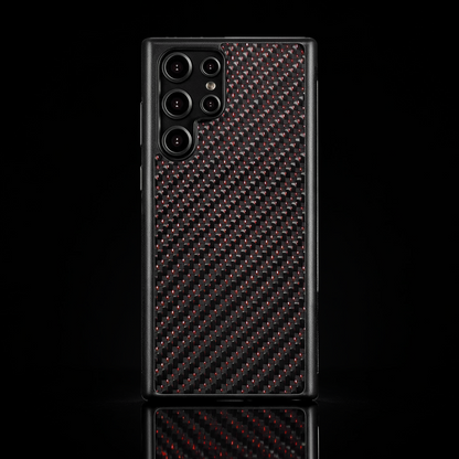 RyderCases Red Classic real carbon fiber case for Samsung