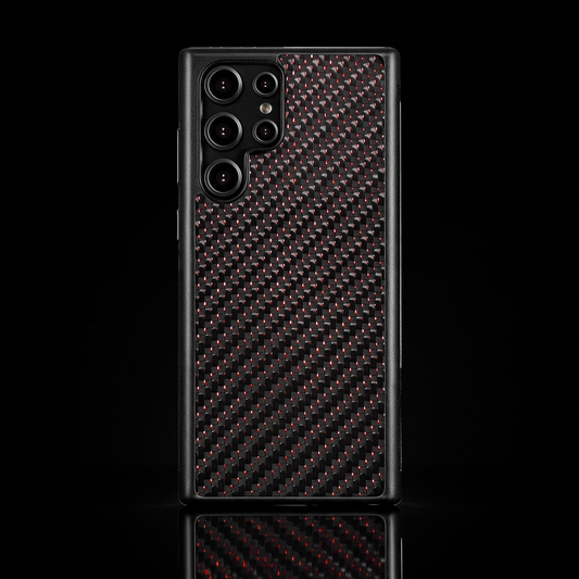 RyderCases Red Classic real carbon fiber case for Samsung